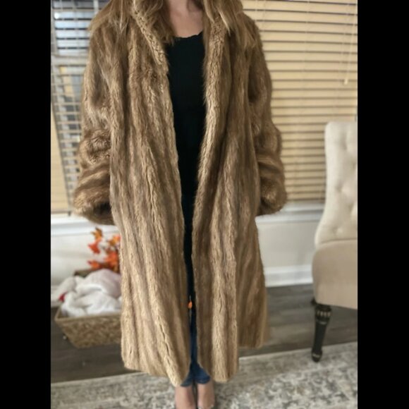 Vintage 1970'S  Full Length Mink Coat Brown L. BAMBERGER & CO Newark Coat - Picture 5 of 12